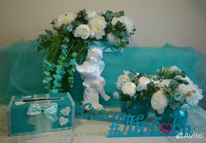 Свадьба бирюзовая (аксессуары). Аренда. Продажа
