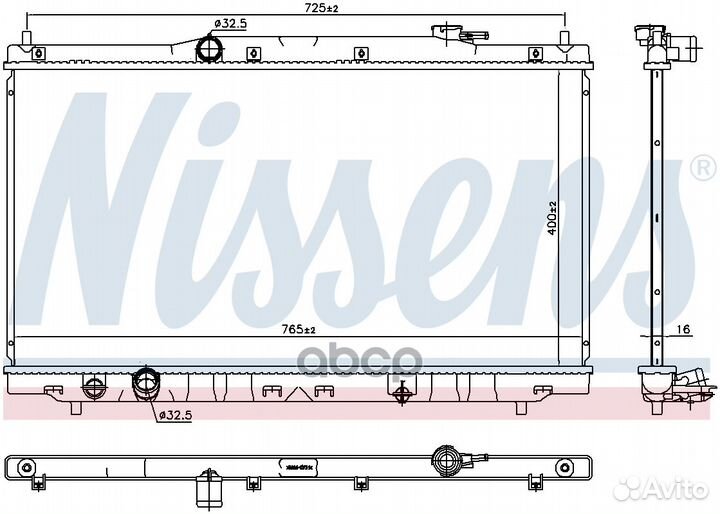 Радиатор honda accord 2.4 13- 681375 Nissens