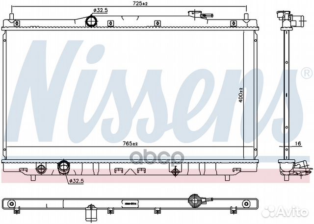 Радиатор honda accord 2.4 13- 681375 Nissens