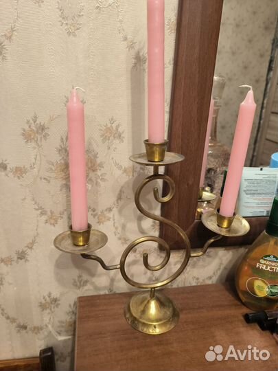 Подсвечник винтаж латунь
