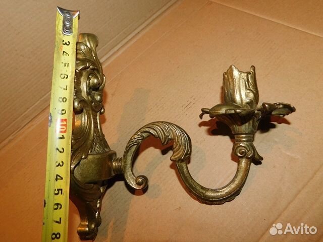 Антикварный, настенный подсвечник на 1 свечу