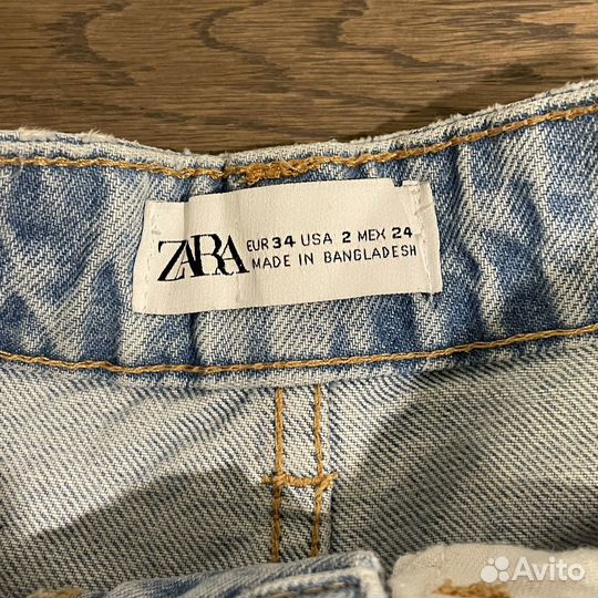 Джинсовые шорты zara 34