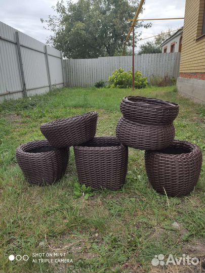Кашпо из ротанга
