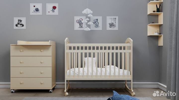 Кроватка и комод новые