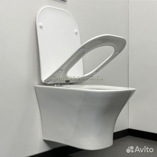 Comforty Унитаз подвесной 110 безободковый, сиденье дюропласт softclose тонкое, быстросъёмное