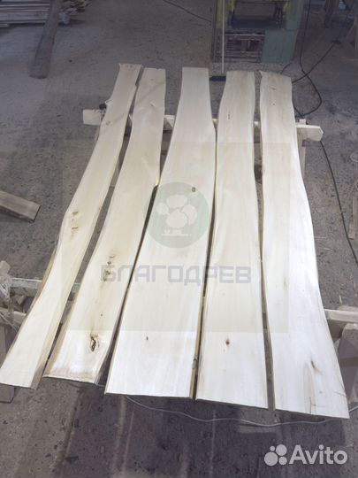 Необрезная доска липа 2 сорт 50 мм термо