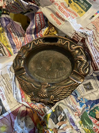 Пепельница СССР с медным покрытием