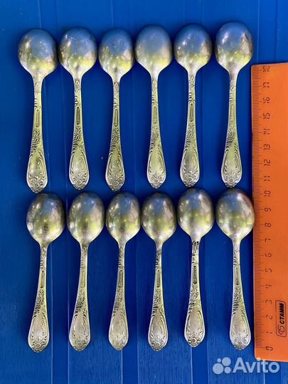 Кофейные ложки мельхиор, набор 12 шт. СССР
