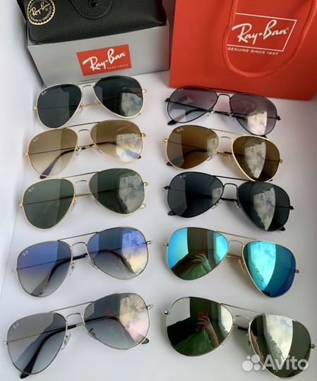 Очки ray ban aviator зеркальные