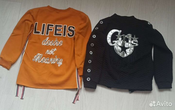 Вещи для девочки на р. 128 (толстовки и штаны)