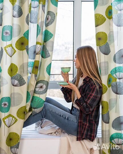 Комплект Шторы + тюль Мави 480x270 вуаль 300x270