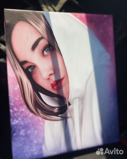 Портрет по фото на холсте
