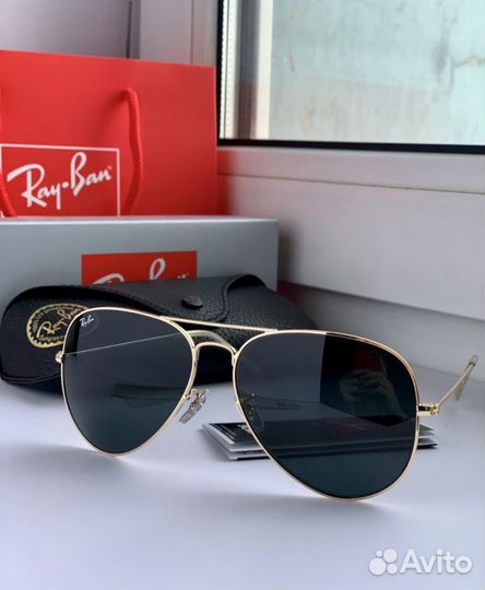Солнцезащитные очки ray ban aviator 3026 черные