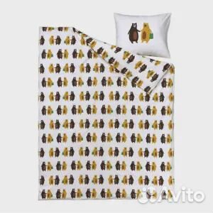 Комплект постельного белья IKEA Brummig, белый/раз