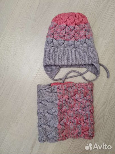 Комплект шапка и снуд для девочки