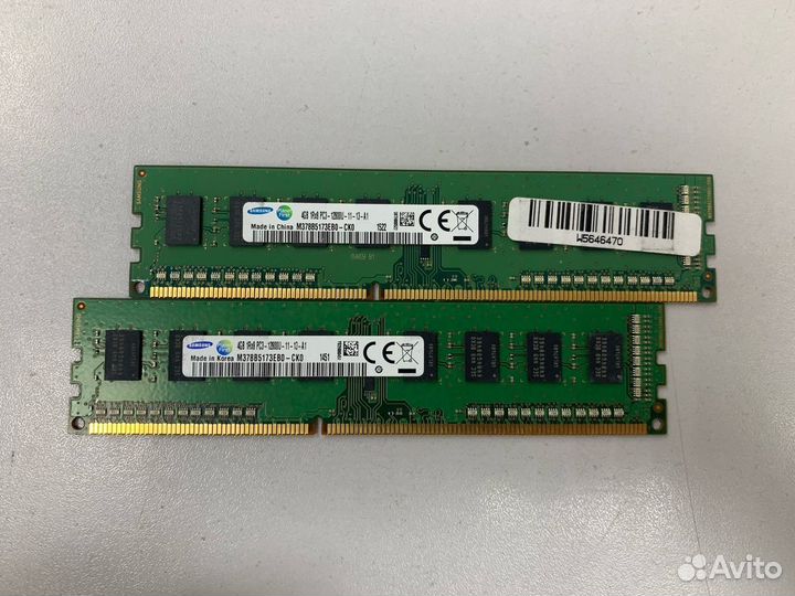 Комплект памяти Samsung DDR3 8Gb (2х4Gb) 1600Mhz