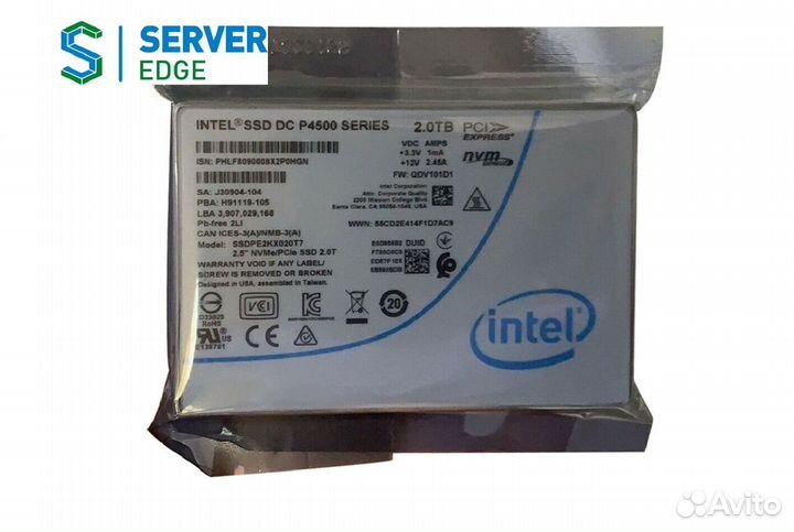 Серверный ssd U.2 nvme Intel p4500 2Tb