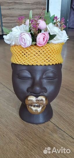 Силиконовая форма молд, голова негритянки