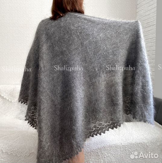 Теплая шаль, пуховый платок 145Х 140 см (321 )