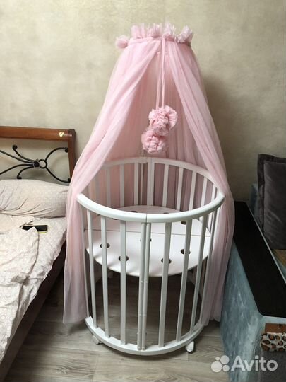 Балдахин в кроватку с держателем бортик коса