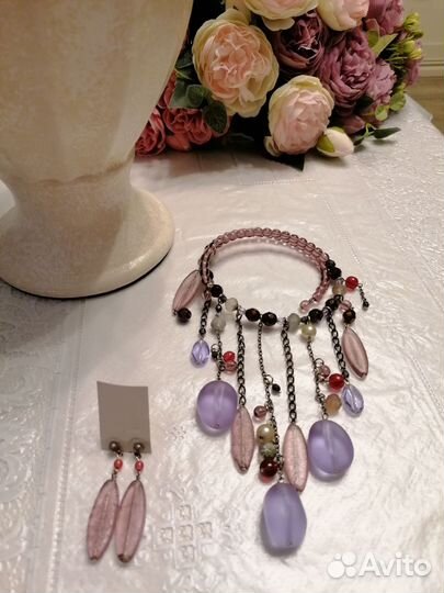 Бусы, кольца