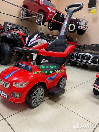 Новая Каталка машина с родительской ручкой