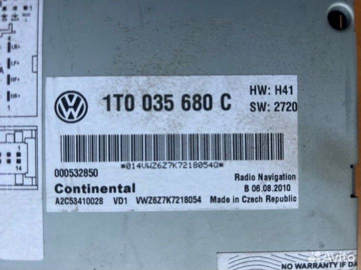 Магнитола Vw Tiguan cffb 2010