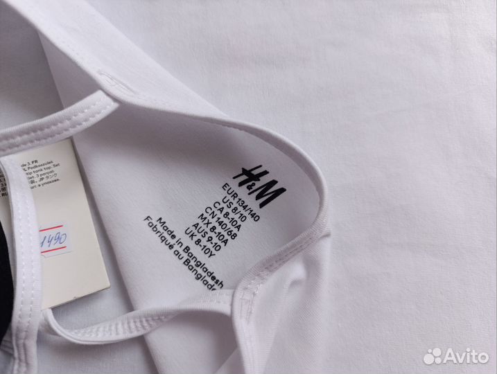 Майки нательные для девочки hm 134 140, 3 штуки