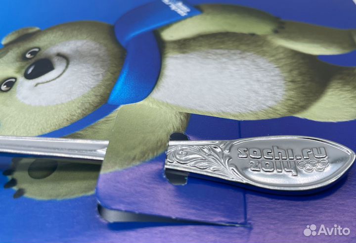 Набор 4 чайных ложки Мишка Олимпиада Сочи 2014