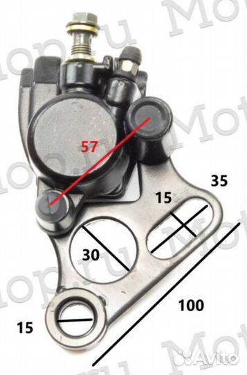 Суппорт задний (1 поршень) TTR125