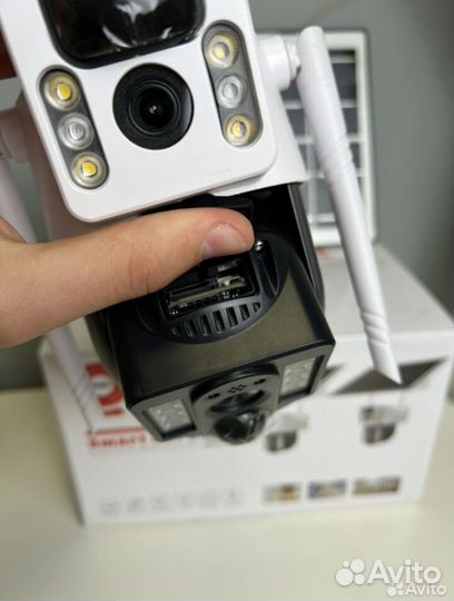 Уличная 4G камера два объектива с солн.батареей