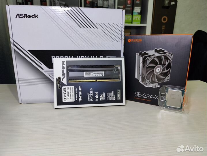 Новый комплект i5 12400f+b760+32gb+кулер