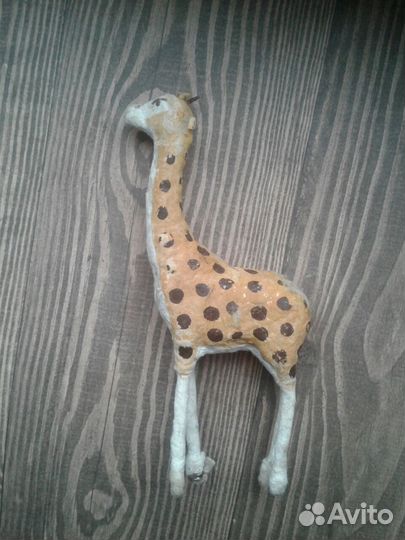 Жираф ватная елочная игрушка СССР формованная