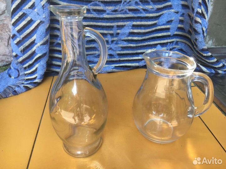 Графины стекло и банка с краном