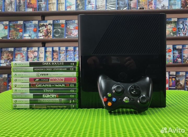 Xbox 360 slim e 500 GB + Игры