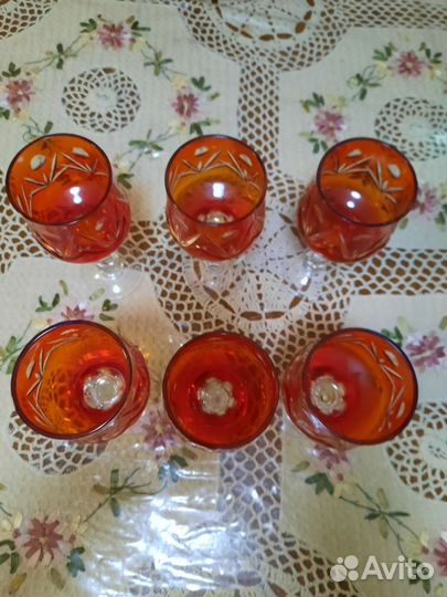 Фужеры цветной хрусталь