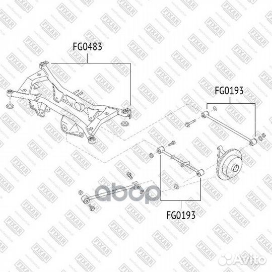 Сайлентблок балки nissan X-trail -06 fg0483 fixar