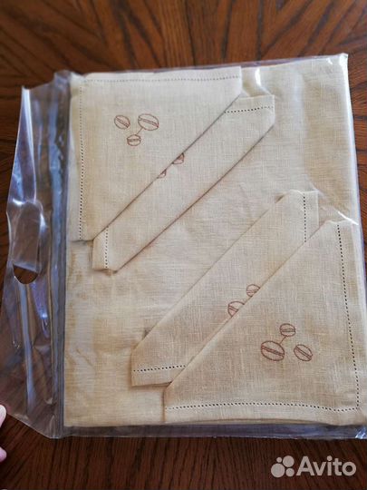 Скатерть + 4 салфетки лен, комплект новый