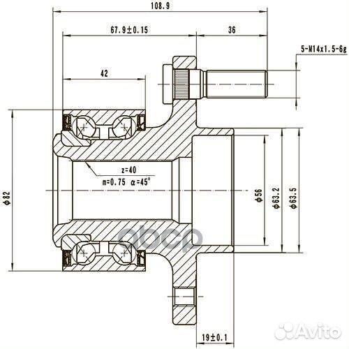 Ступица передняя перед лев Z89356R Zikmar