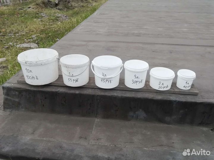 Вёдра пластиковые бу 1,2,3,4,5,10л