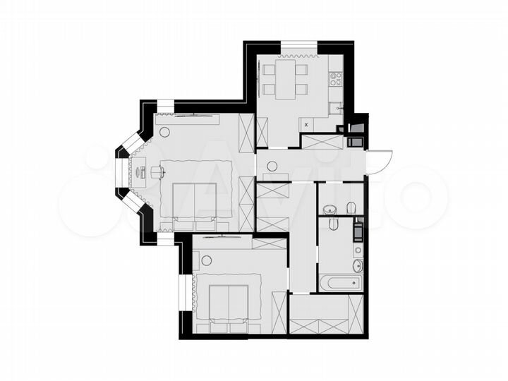 2-к. квартира, 77,6 м², 15/26 эт.