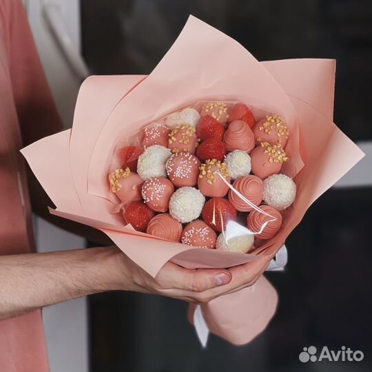 Клубничный букет, клубника в шоколаде