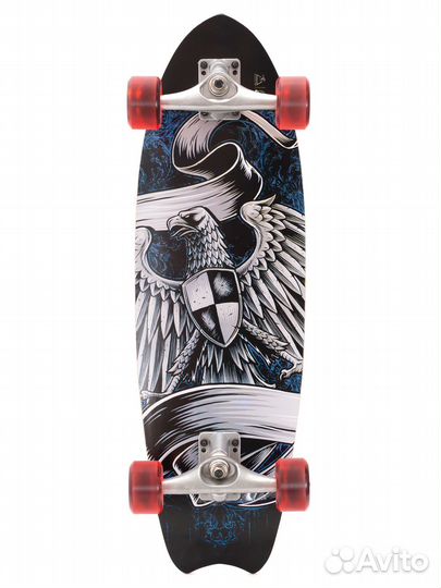 Лонгборд с деревянной декой, 75 см (Черный)