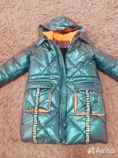 Пуховик для девочки 140