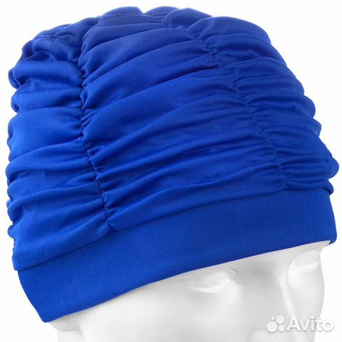 Шапочка для плавания текстильная лайкра синяя