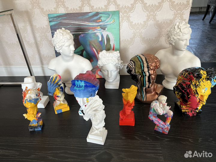 Дизайнерские гипс фигуры для инсталляций 13 шт