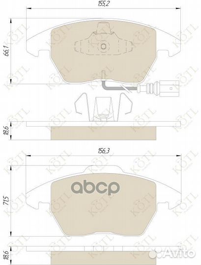 Колодки тормозные дисковые 1550KT kotl