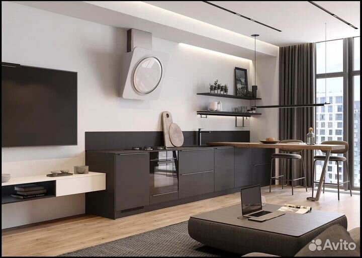 Кухня под потолок встраиваемая