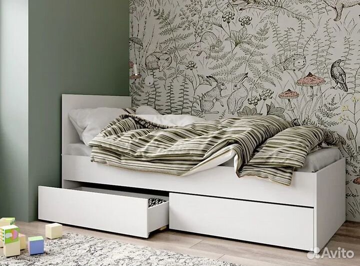 Кровать Мори с ящиками крмя 900.1 белый