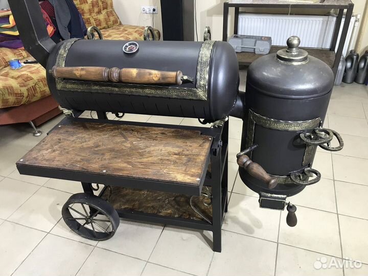 Мангал с коптильней